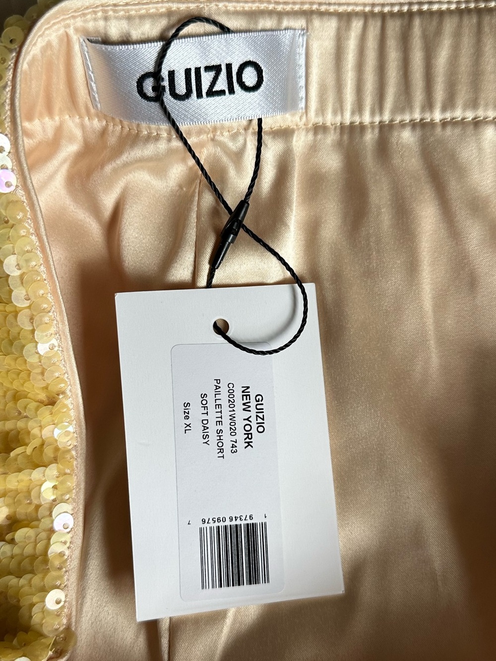 Guzio Women's Yellow Sequin Shorts - Picture 2 of 7